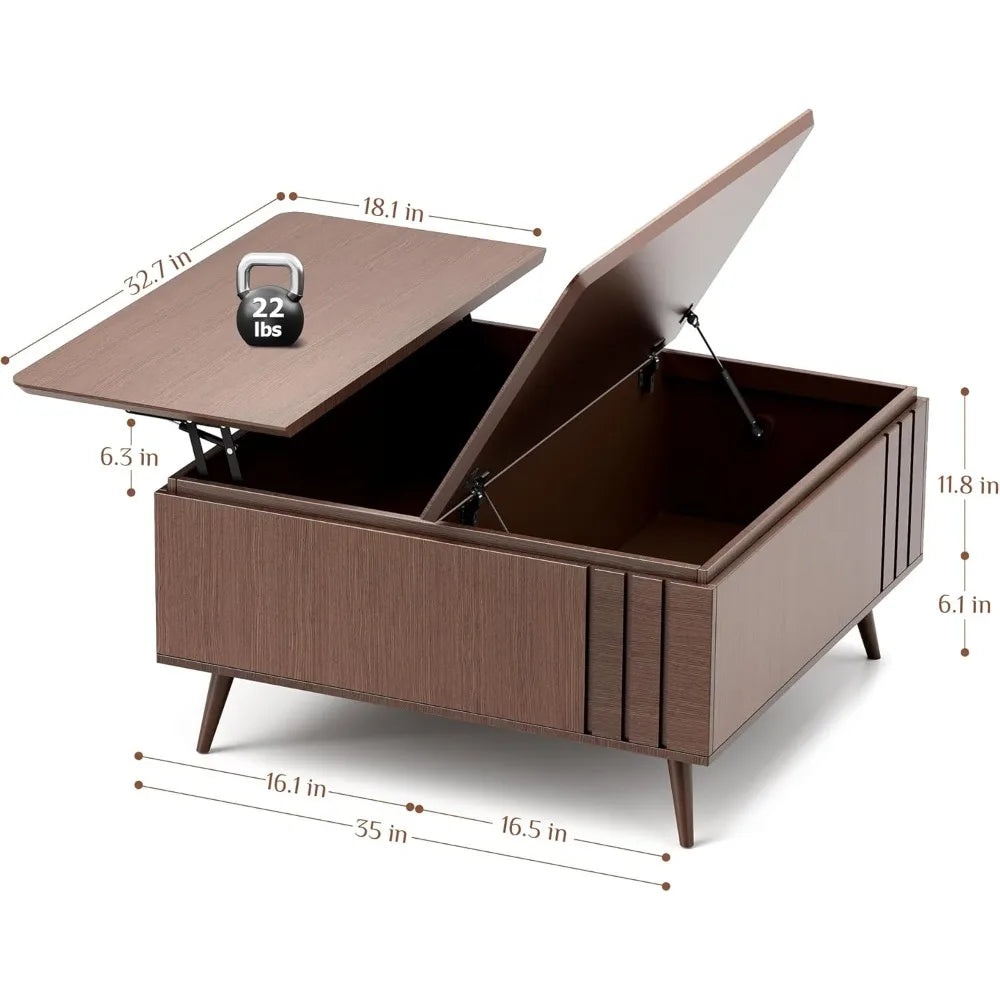 Lift Top Coffee Table Storage Mid Century Modern Living Room Furniture