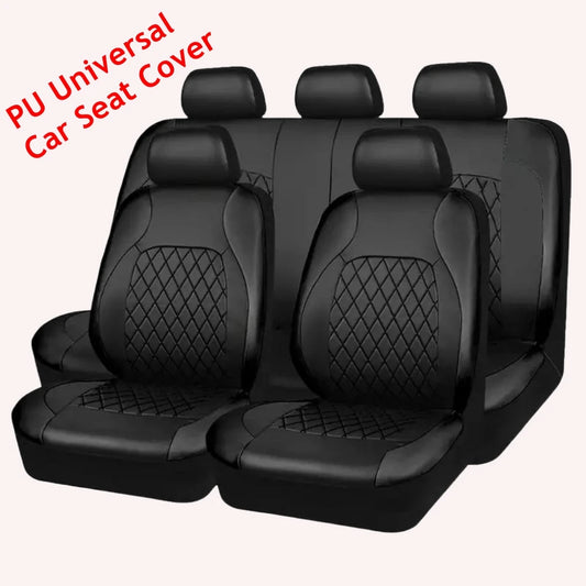 Universal Car Seat Covers PU Sports Interior Accessories 9 Pieces