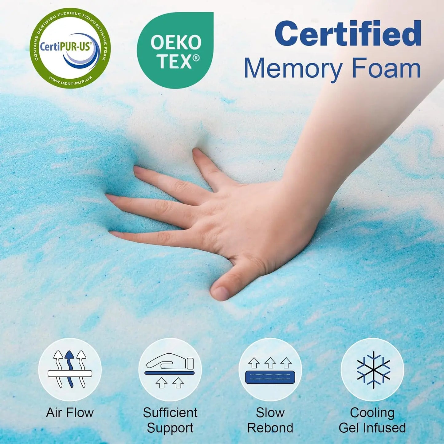 Ljustra 10 Inch Queen Size Mattress Luxury Cooling Gel Memory Foam Firm