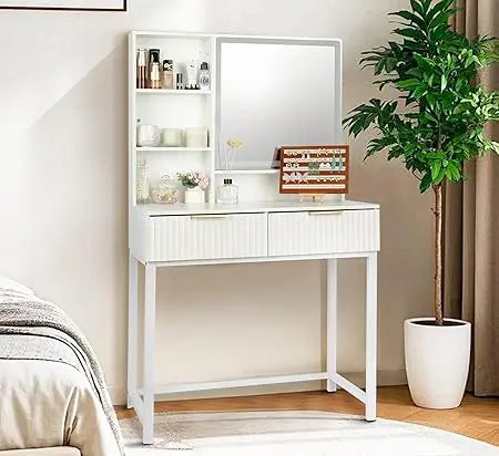 Makeup Vanity Desk with Mirror Modern Minimalist Dressing Table