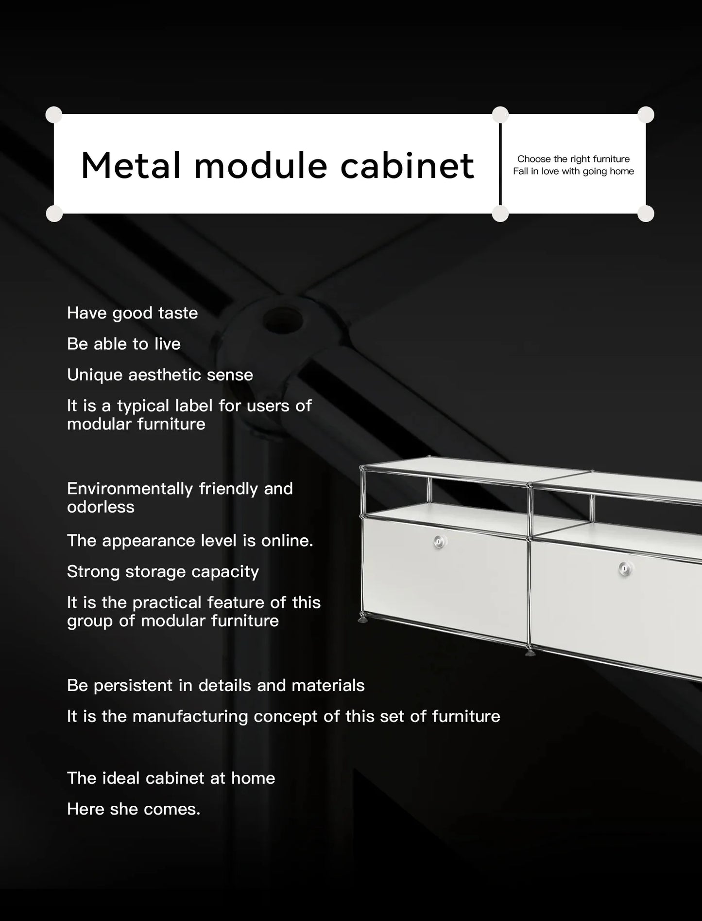 Ljustra Metal Corner TV Stand Storage Cabinet for Living Room Furniture