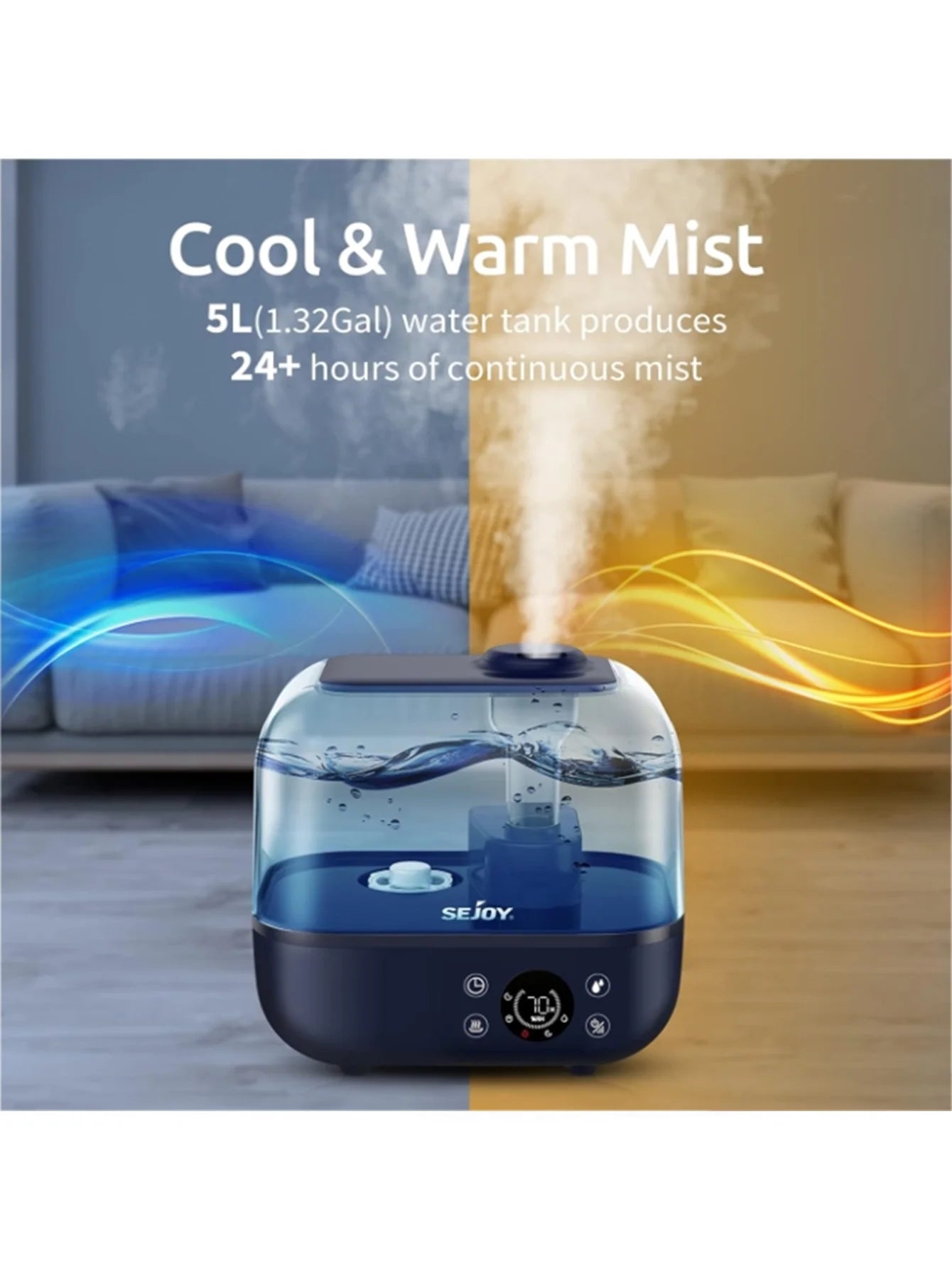 Ljustra 5L Humidifier Ultrasonic Aromatherapy Diffuser for Home