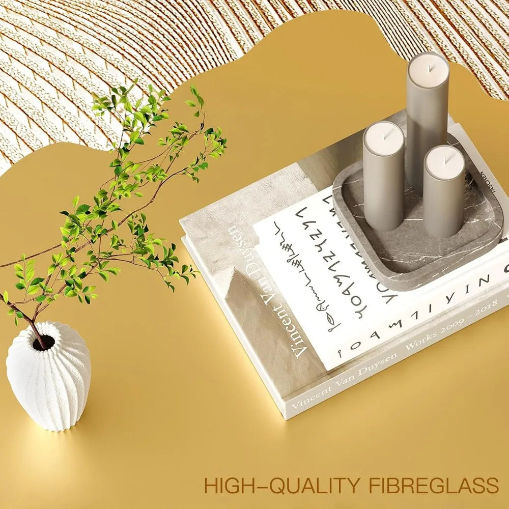 42 Inch Cloud Coffee Table Modern Gold Lightweight Fiberglass Design