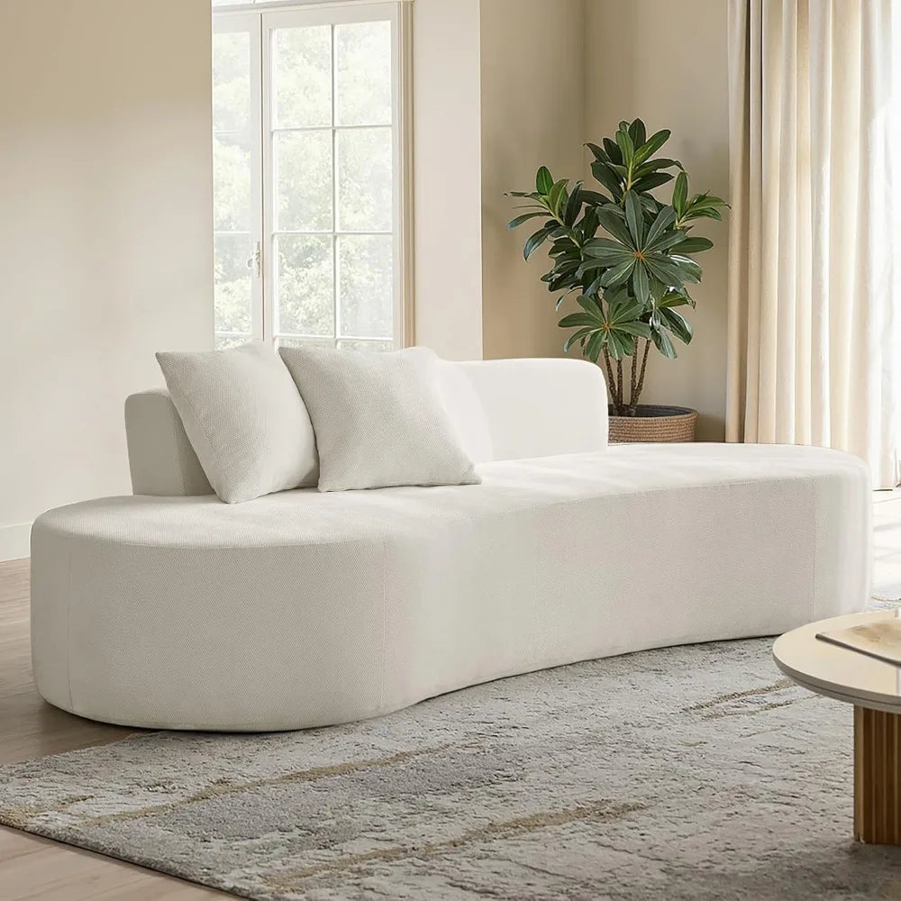 Modern Oversized Curved Sofa 3 Seater Compressed Foam Cloud Couch