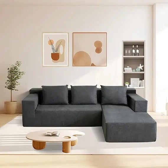 Modern L-shaped Cloud Sectional Sofa Modular Deep Seat Couch for Living