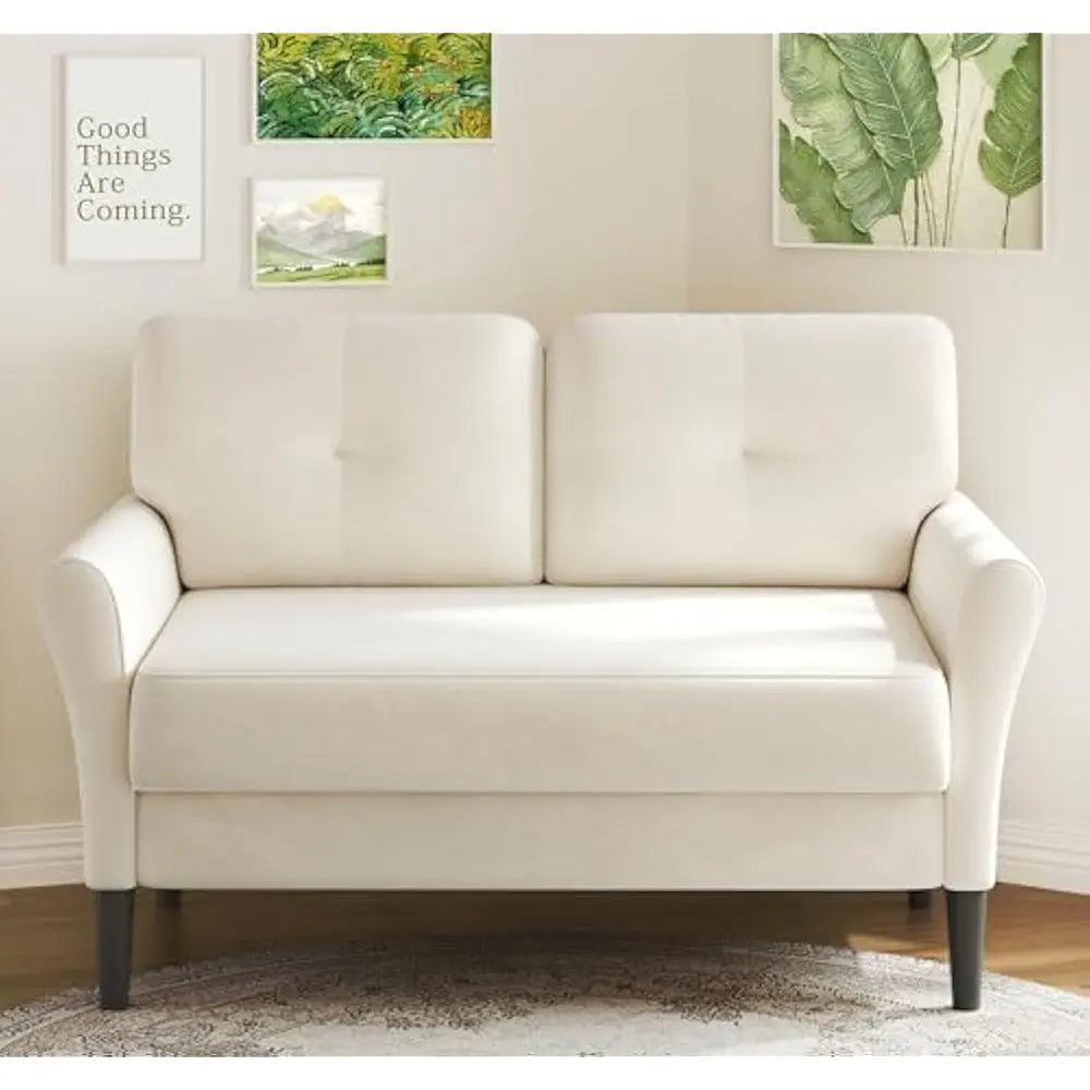 Ljustra 48 Inch Loveseat Sofa Velvet Couch Comfy for Living Room