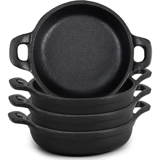 Mini Cast Iron Frying Pan Set 5x5 Inches Ideal Kitchen Companion