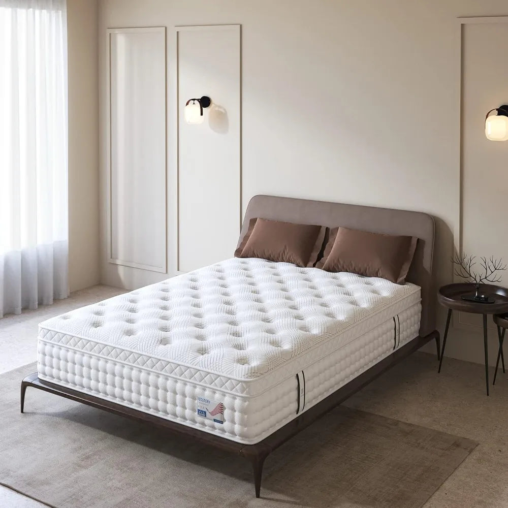 Ljustra Queen Mattress 12 Inch Extra Plush Memory Foam Hybrid Support