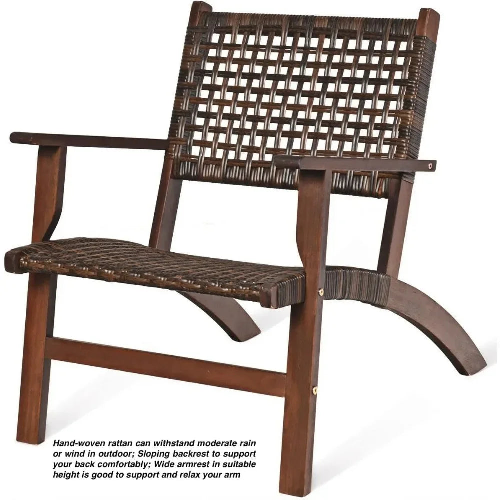 Ljustra 3PCS Outdoor Furniture Set Patio Conversation Set Armchairs Table