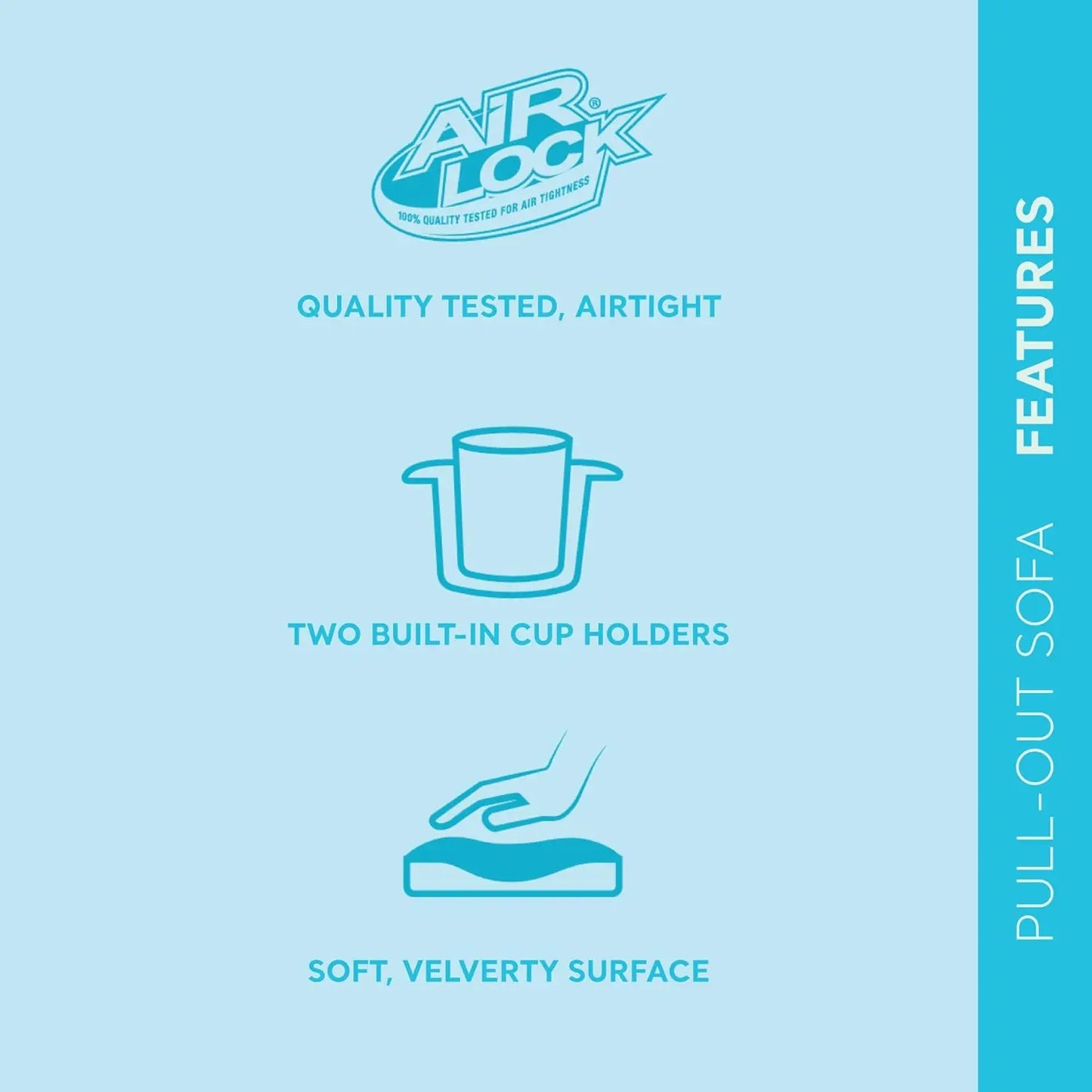 Inflatable Furniture Set Pull Out Sofa Bed Air Mattress 2 Chairs