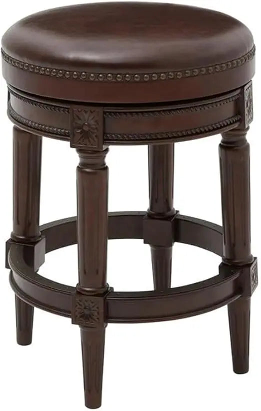 Chapman 26in Counter Height Swivel Bar Stool Backless Distressed Walnut