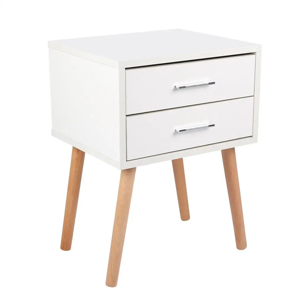 Ljustra Modern Storage Unit Bedside Table with Two Drawers Nightstand