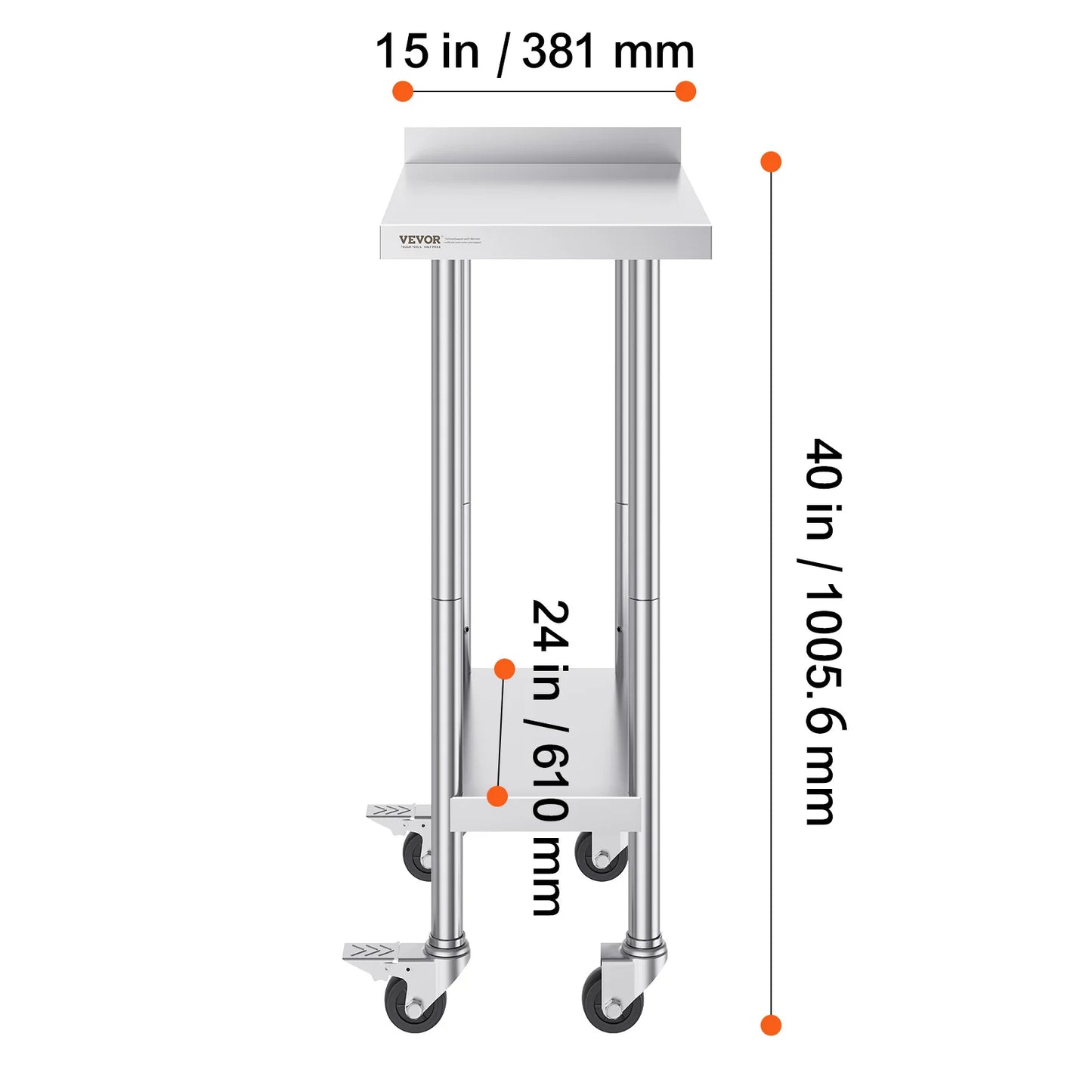 Ljustra Stainless Steel Work Table Commercial Food Prep Table Heavy Duty