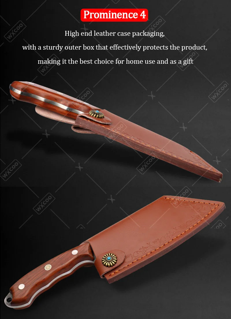 Professional Stainless Steel Kitchen Knife Set Butcher Cleaver Paring Knife