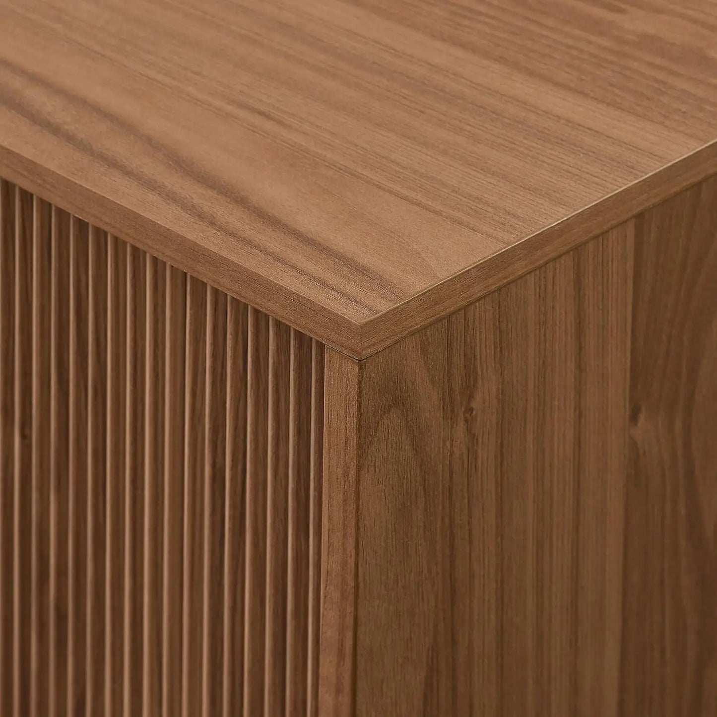 Modern Fluted-Door TV Stand for TVs up to 80 Inches 70x15.75x16 Mocha