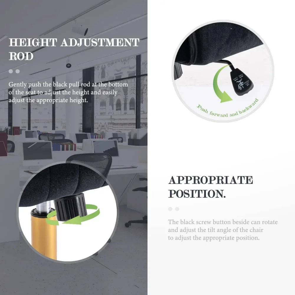 Modern Adjustable Office Desk Chair Swivel Vanity Chair with Wheels