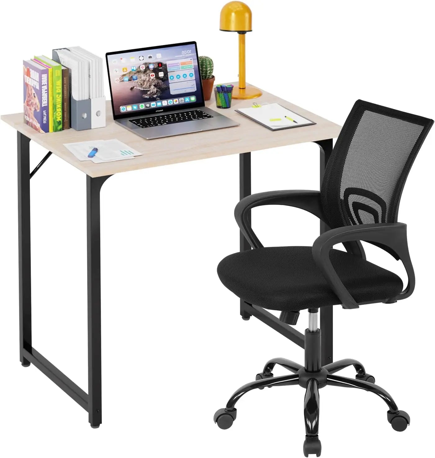 Ljustra 32 Inch Home Office Desk and Chair Set Ergonomic Adjustable