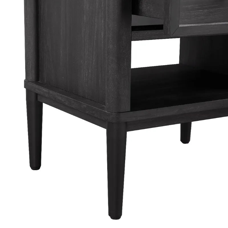 Oaklee 2 Drawer Nightstand Modern Home Furniture Storage Charcoal