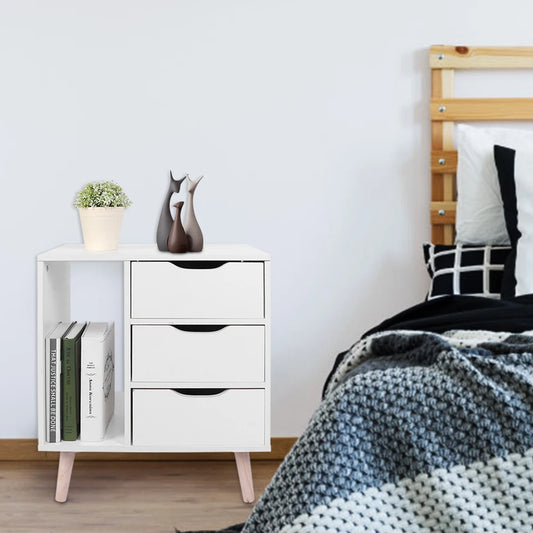 Free Standing Bedroom Bedside Table Night Stand Cabinet Organizer