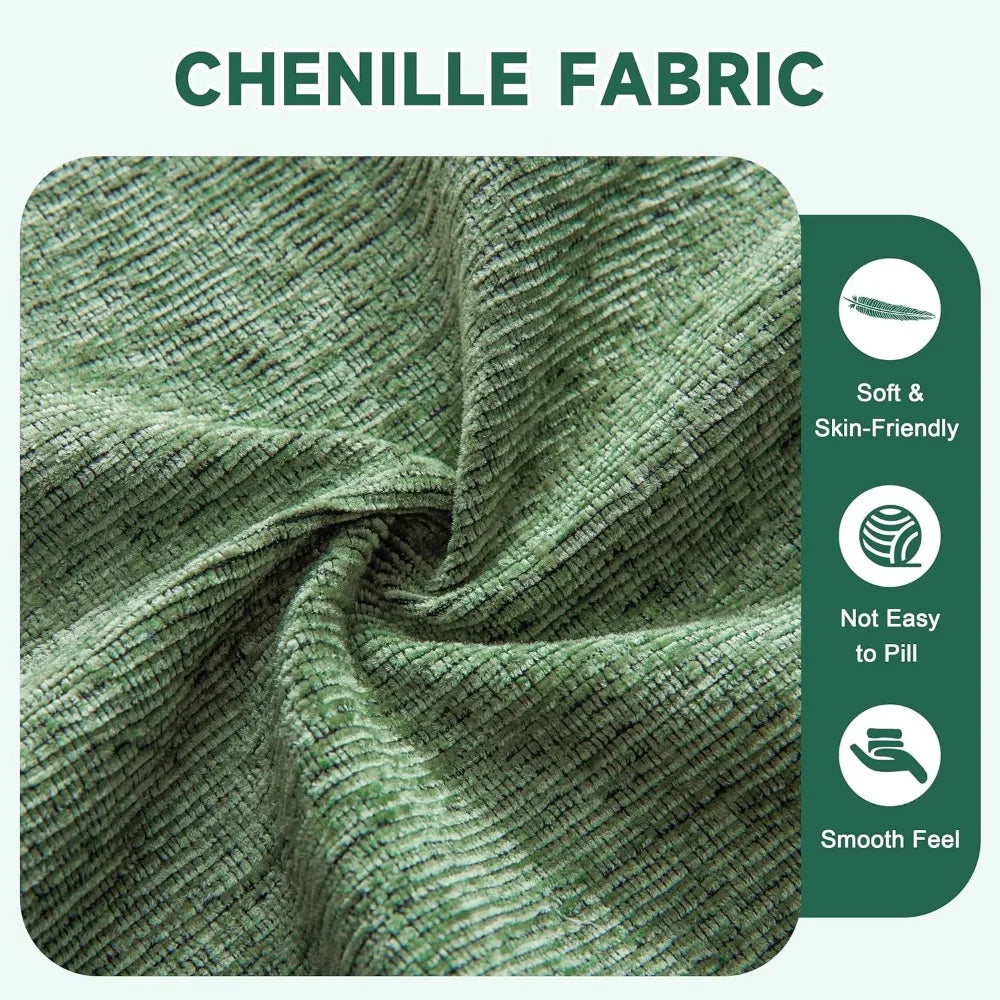 Ljustra Chenille L-Shaped Sectional Sofa, High-Density Foam, Modern Style, Green, 107"