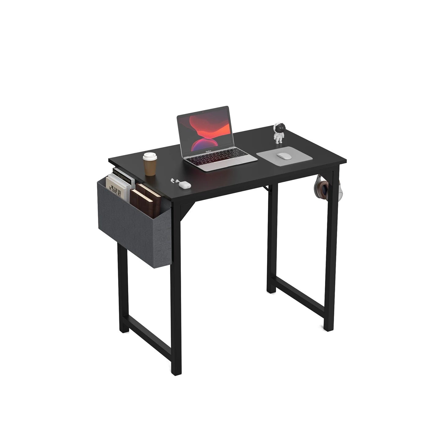 Ljustra Modern Compact Computer Desk with Storage and Headphone Hook