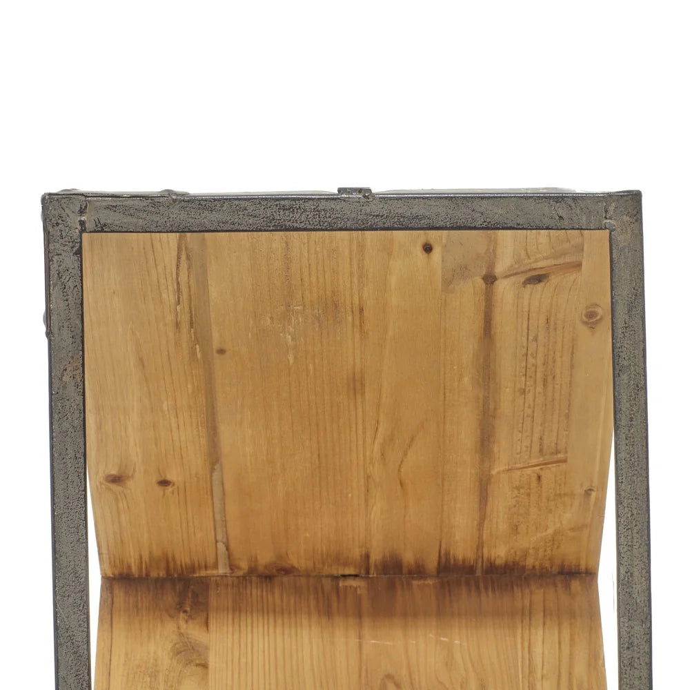 Rustic Black Cube Wine Rack X-Shaped Design 9 Bottles Tabletop Holder