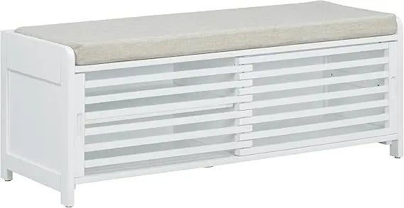 Entry Storage Bench Shoe Rack with Cushioned Seat and Drawers