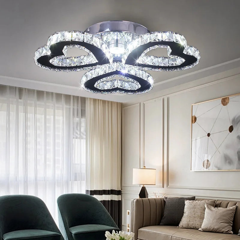 Modern K9 Crystal Chandelier Ceiling Light Fixture LED Pendant Lamp