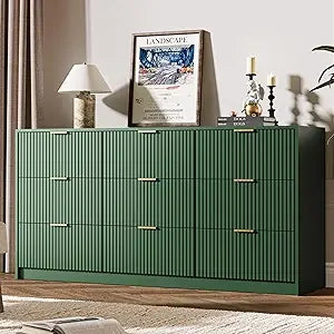Black Dresser 9 Drawer Modern Chest of Drawers for Bedroom Living Room