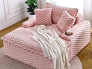 Ljustra Oversized Chaise Lounge Chair Comfy Corduroy Sofa Couch