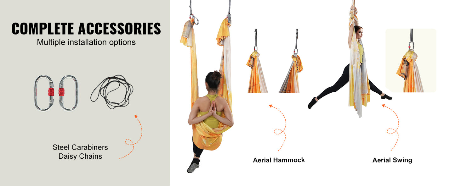 Ljustra Aerial Yoga Hammock Swing 5.5 Yards Full Rigging Hardware Fitness