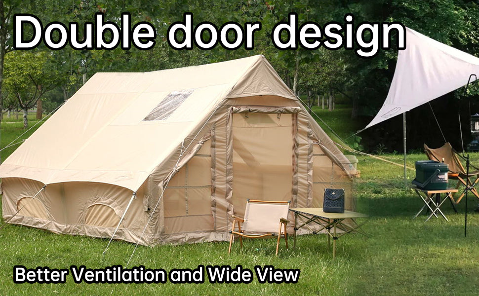 Large Inflatable Camping Tent Easy Setup Portable Tent with Hand Pump