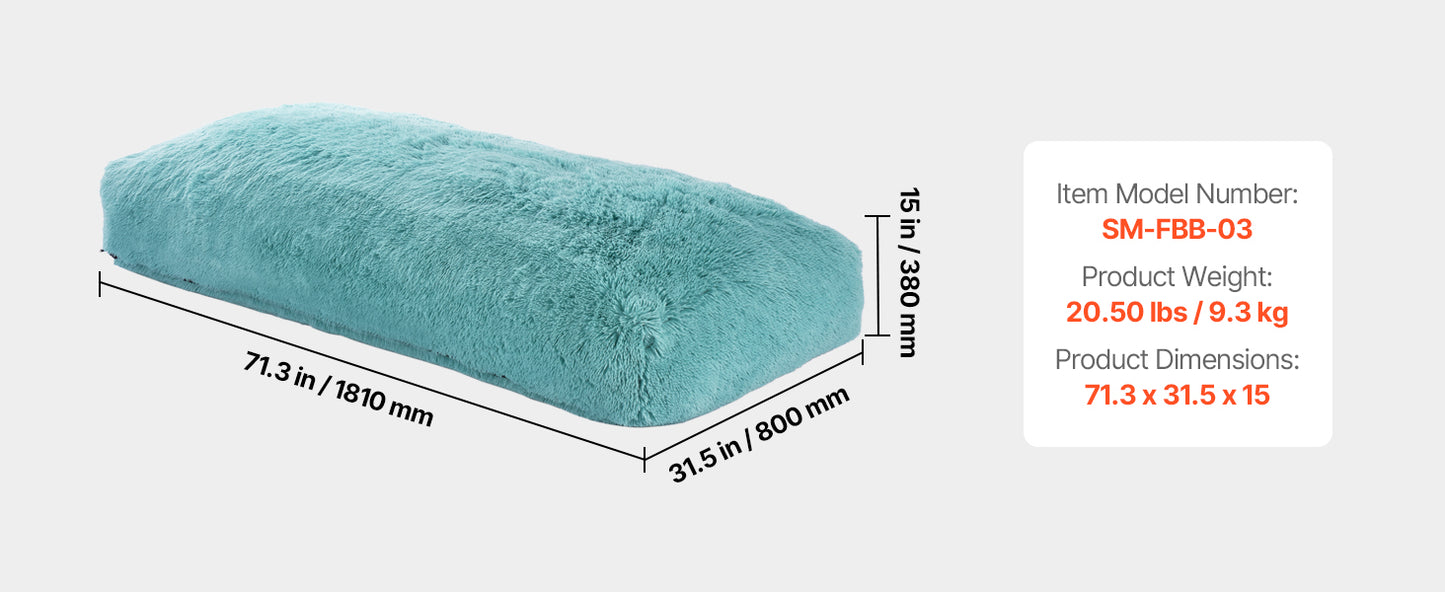 Ljustra Giant Bean Bag Chair Removable Cover Plush Foam Living Room