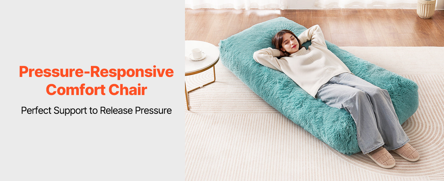 Ljustra Giant Bean Bag Chair Removable Cover Plush Foam Living Room