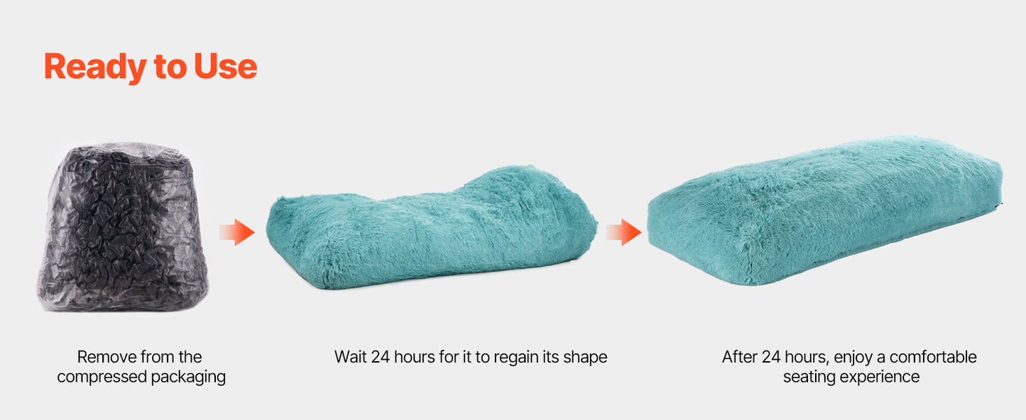 Ljustra Giant Bean Bag Chair Removable Cover Plush Foam Living Room