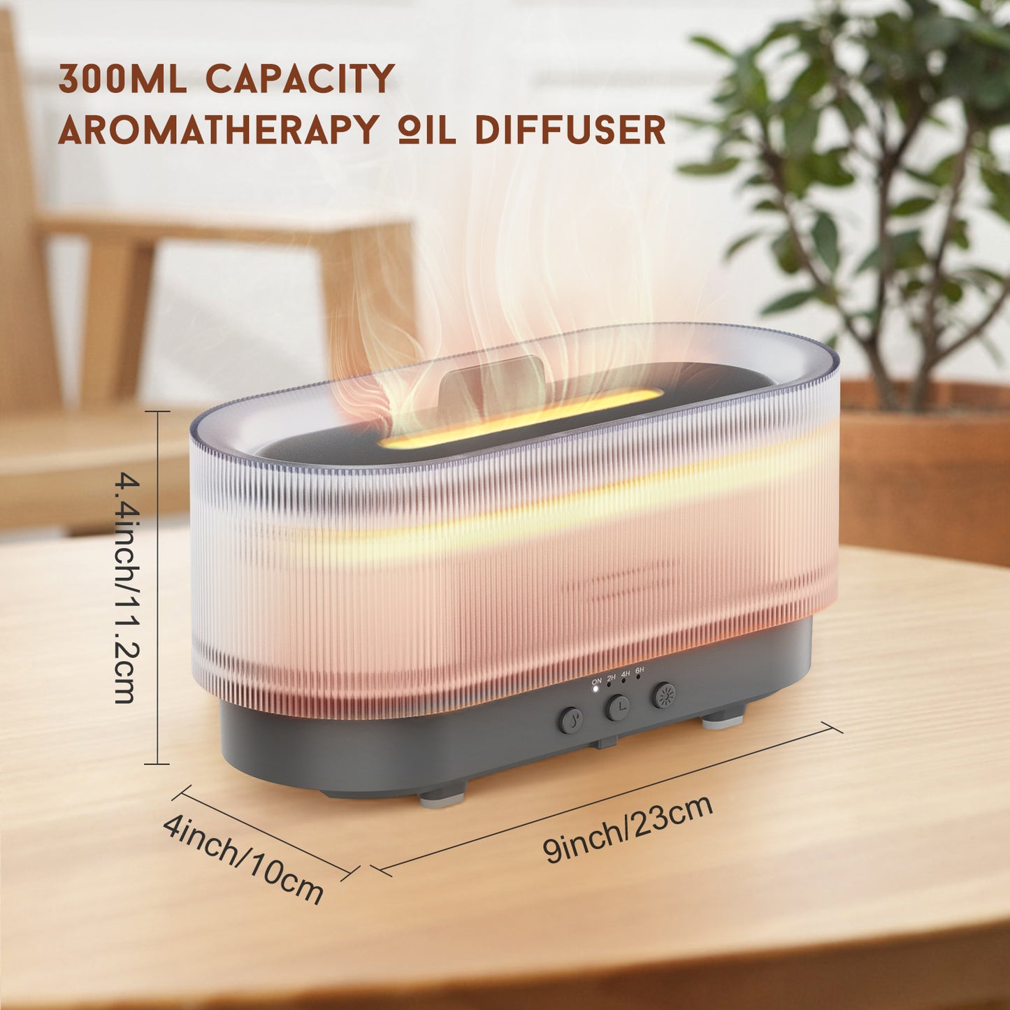 Ljustra Ultrasonic Humidifier 300ml Aromatherapy Diffuser Quiet Light