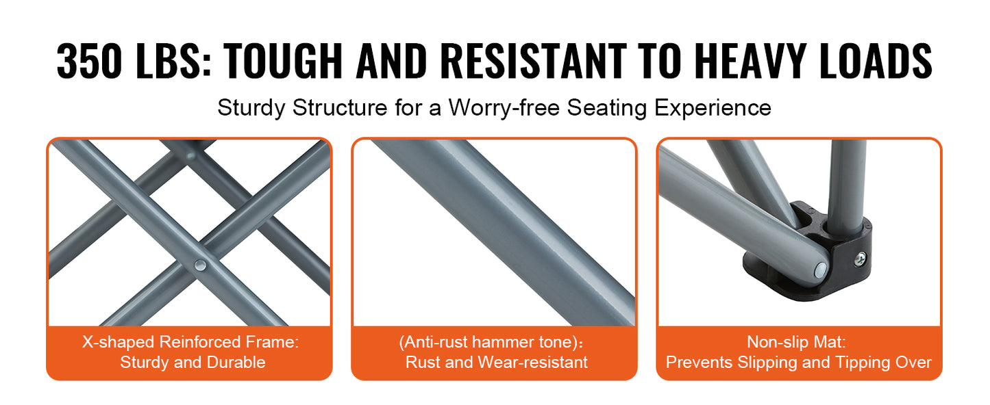 Ljustra Ultralight Folding Camping Chair 350lbs Portable Outdoor Seat