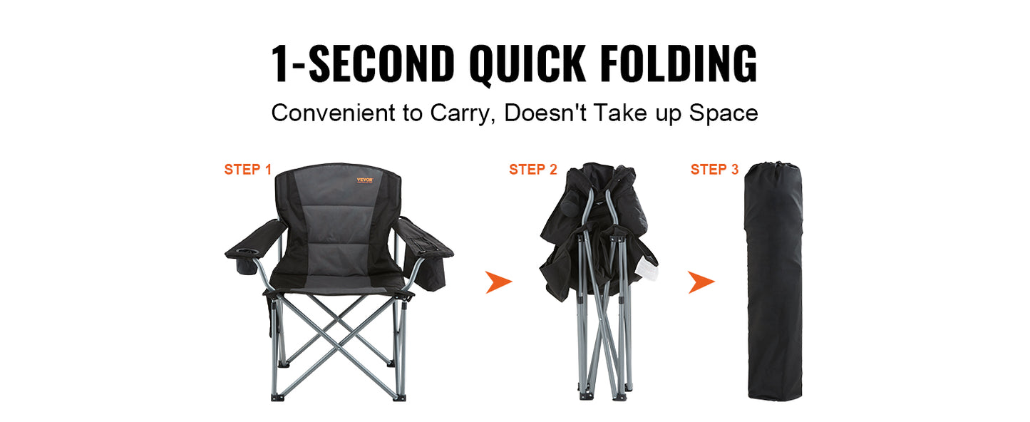 Ljustra Ultralight Folding Camping Chair 350lbs Portable Outdoor Seat