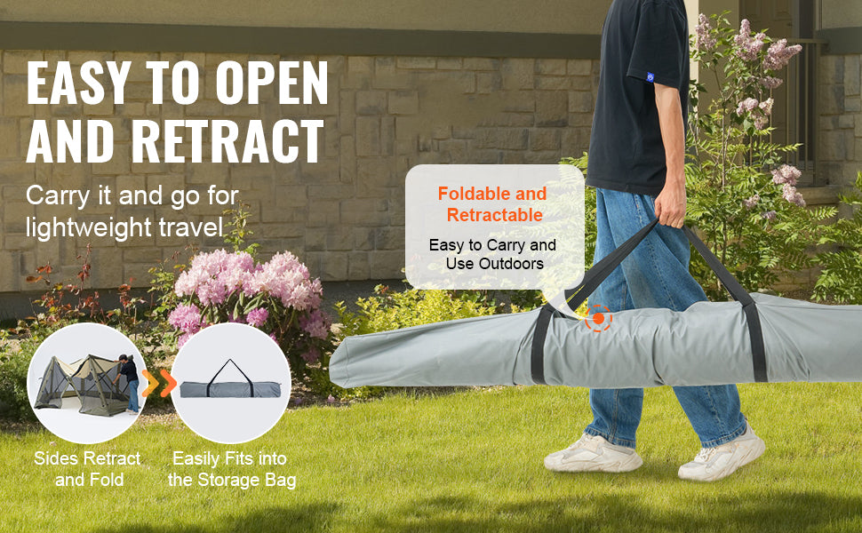 Ljustra Pop Up Gazebo Tent 10x10ft 6 Sided Screen Shelter with Privacy Cloths