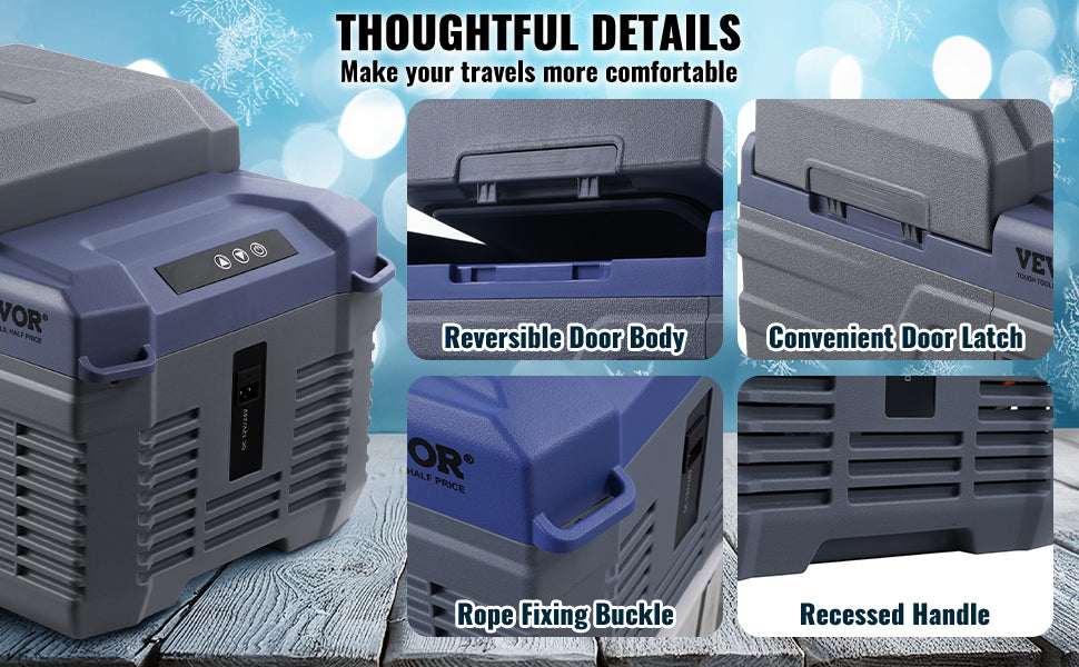 Portable Car Refrigerator 8L to 75L Bluetooth Adjustable Temp for Camping