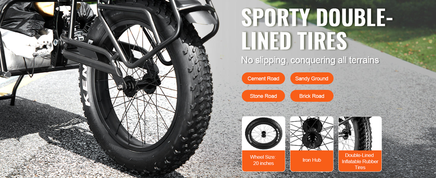 Ljustra Bike Cargo Trailer Heavy-Duty 70 lbs Capacity Compact Storage