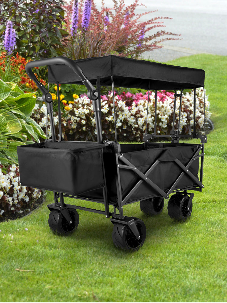 Ljustra Folding Wagon Cart Collapsible All-Terrain Beach Utility Cart