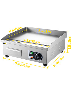 Ljustra Electric Griddle 14"-22" Teppanyaki Grill 1600W-3200W Stainless Steel