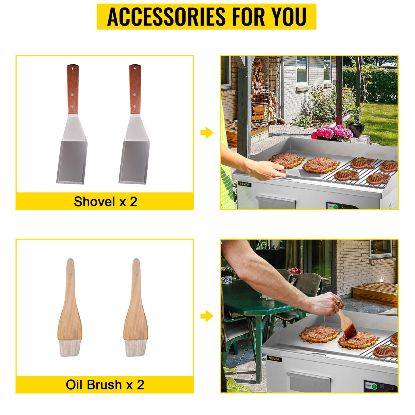 Ljustra Electric Griddle 14"-22" Teppanyaki Grill 1600W-3200W Stainless Steel