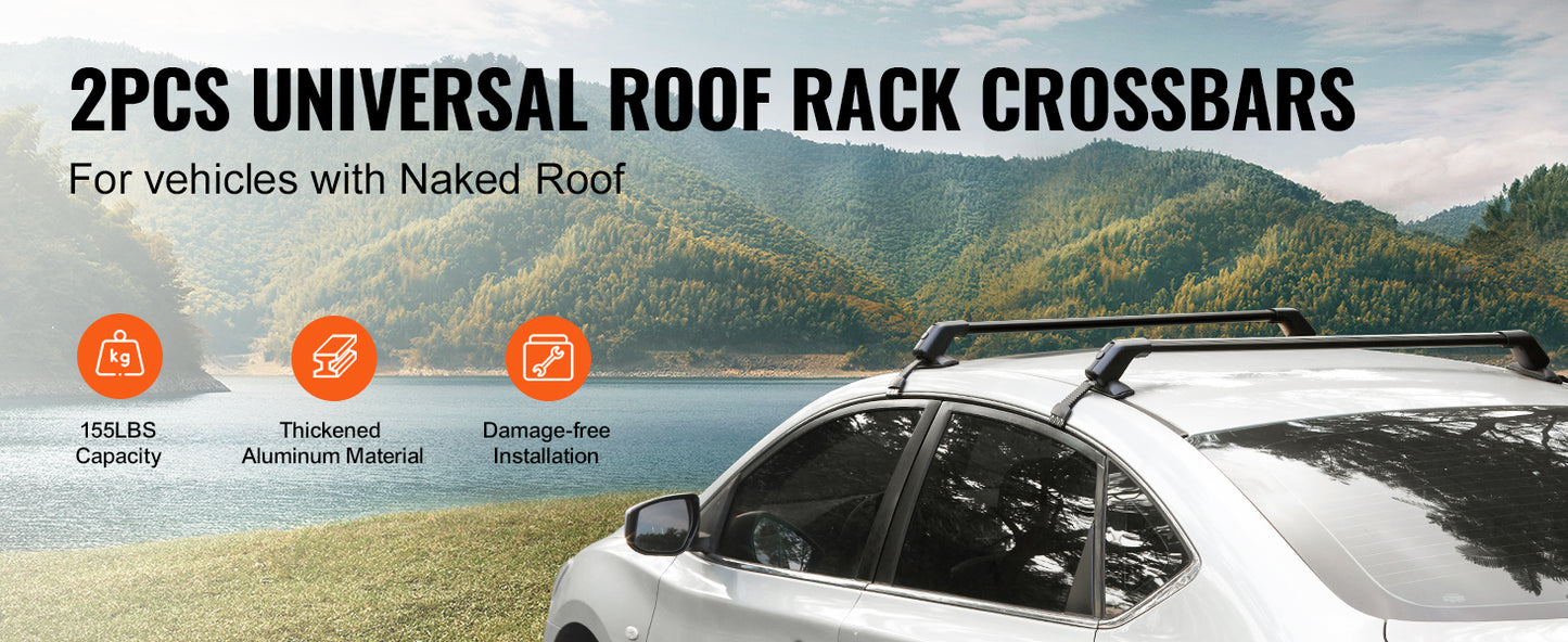 Ljustra 155LBS Roof Rack Crossbar Adjustable Aluminum Carrier