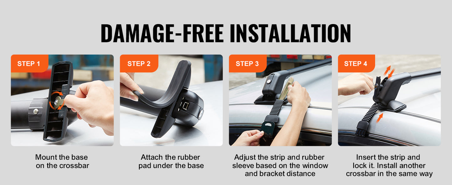 Ljustra 155LBS Roof Rack Crossbar Adjustable Aluminum Carrier