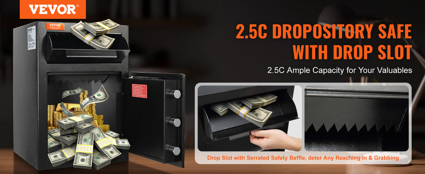 Ljustra 1.7/2.5 Cub Depository Safe Electronic Lock Drop Slot Secure Storage