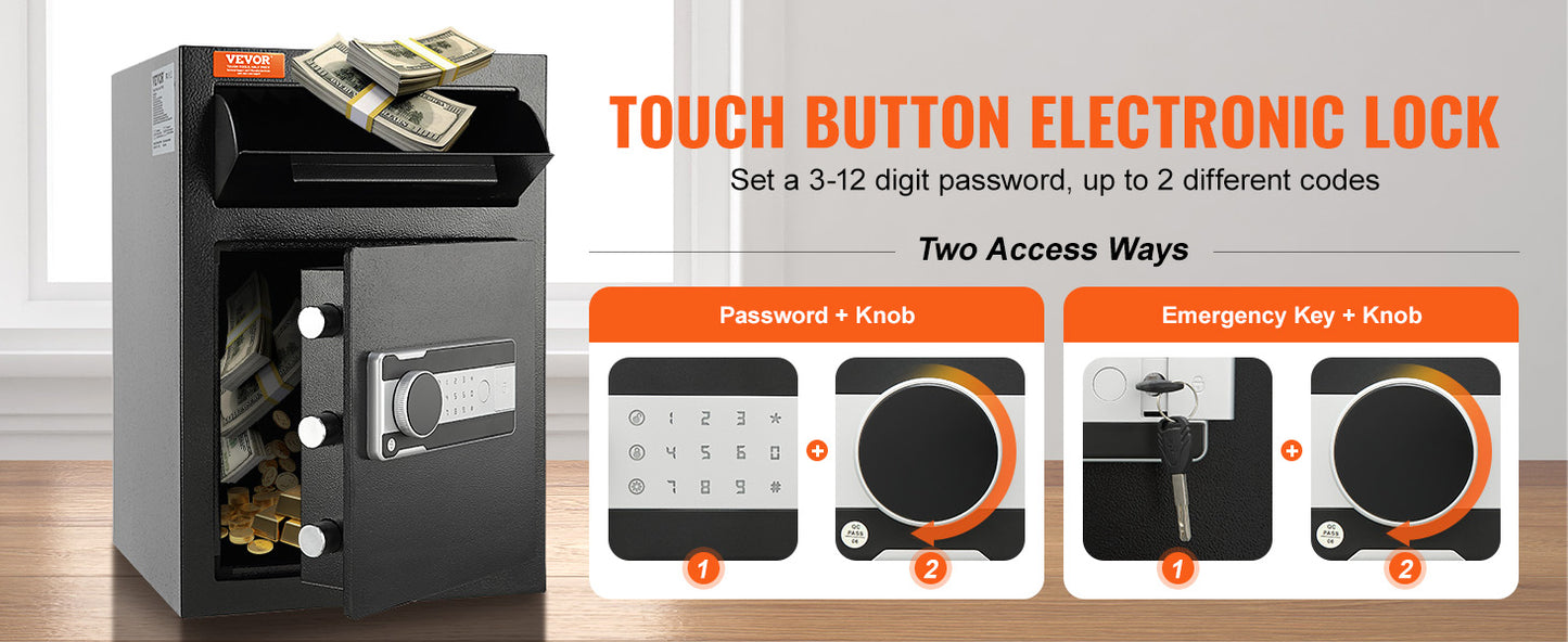 Ljustra 1.7/2.5 Cub Depository Safe Electronic Lock Drop Slot Secure Storage