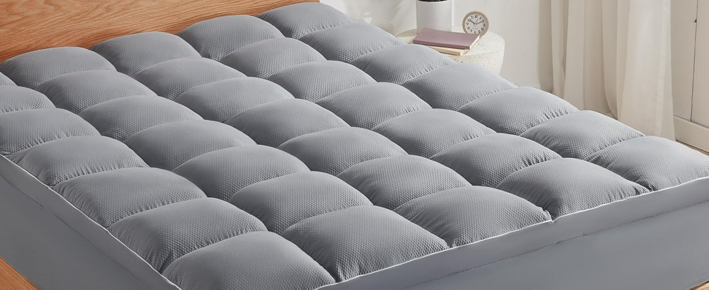 Ljustra Queen Mattress Pad Deep Pockets Extra Thick Topper Plush Comfort