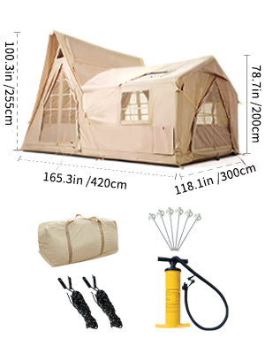 Large Inflatable Tent for 8-10 Person Instant Setup Waterproof Cabin